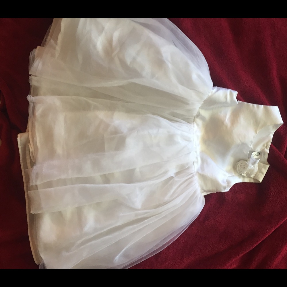 White flower girl dress